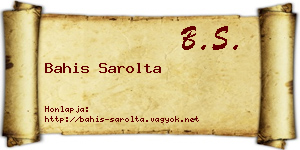 Bahis Sarolta névjegykártya